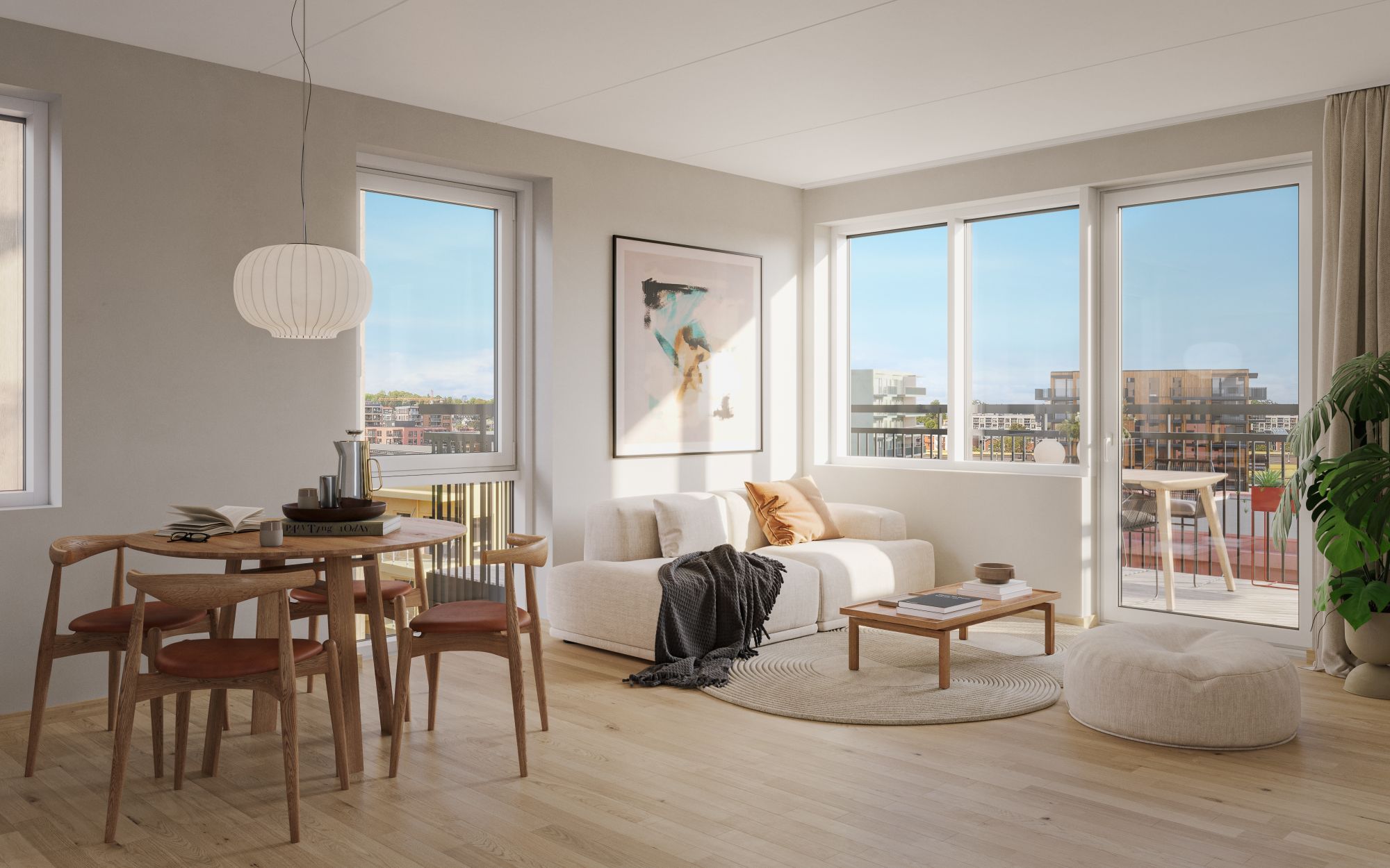 Lillebytunet trinn 2 Interior Vinkel 01 D 601 Stue Kjoekken v4 Plyo