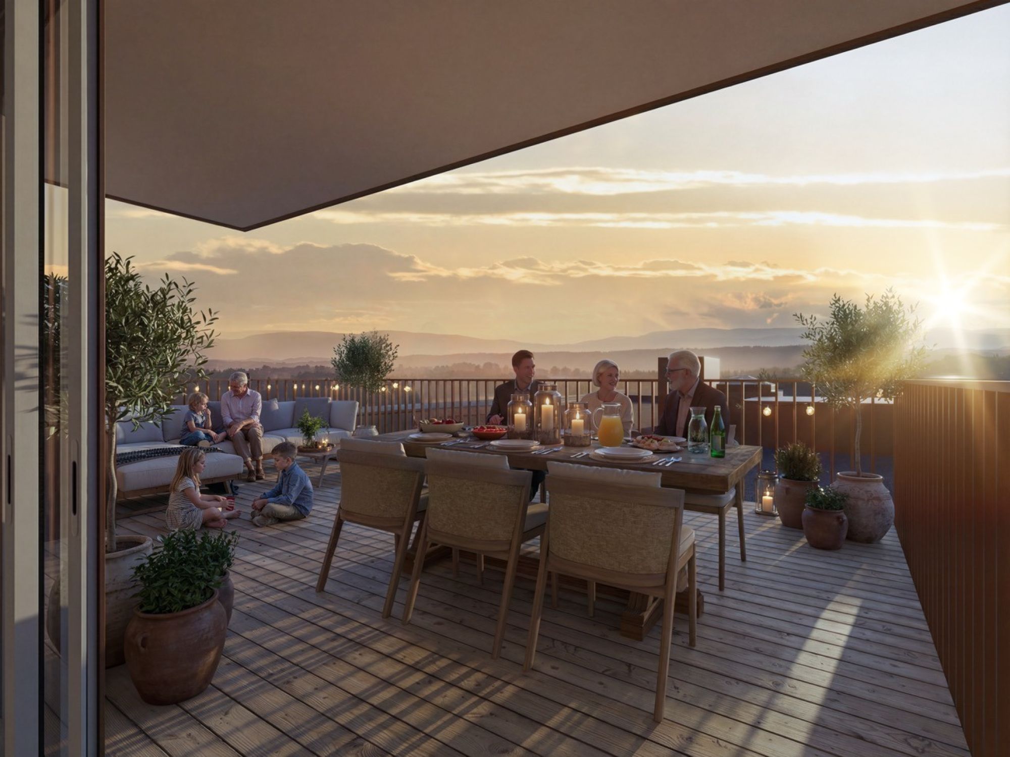 Tagterrasse med aftenstemning 4 stort